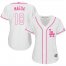 Los Angeles Dodgers #18 Kenta Maeda White/Pink Fashion Womens Stitched MLB Jersey