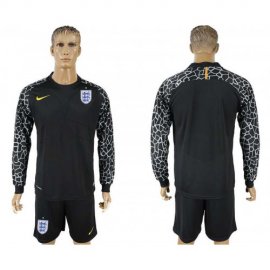 England Black Goalkeeper 2018 FIFA World Cup Long Sleeve Soccer Jersey