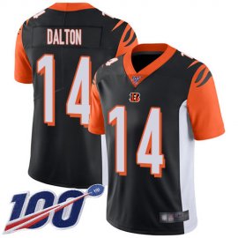 Nike Cincinnati Bengals #14 Andy Dalton Black Team Color Mens Stitched NFL 100th Season Vapor Limited Jersey