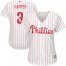 Philadelphia Phillies #3 Bryce Harper White(Red Strip) Home Womens Stitched MLB Jersey