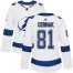 Adidas Tampa Bay Lightning #81 Erik Cernak White Road Authentic Womens Stitched NHL Jersey