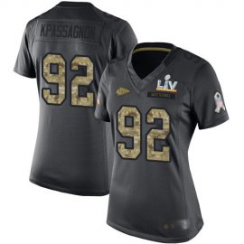 Nike Kansas City Chiefs #92 Tanoh Kpassagnon Black Womens Super Bowl LV Bound Stitched NFL Limited 2016 Salute to Service Jersey