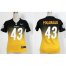 Nike Pittsburgh Steelers #43 Troy Polamalu Black/Yellow Womens Stitched NFL Elite Fadeaway Fashion Jersey