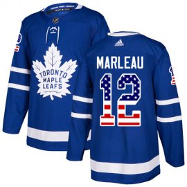 Adidas Toronto Maple Leafs #12 Patrick Marleau Blue Home Authentic USA Flag Stitched NHL Jersey