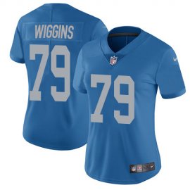 Nike Detroit Lions #79 Kenny Wiggins Blue Throwback Womens Stitched NFL Vapor Untouchable Limited Jersey