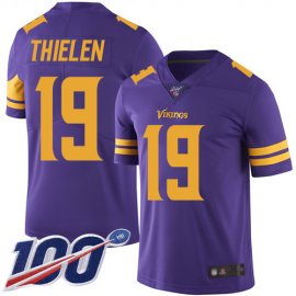 Nike Minnesota Vikings #19 Adam Thielen Purple Mens Stitched NFL Limited Rush 100th Season Jersey