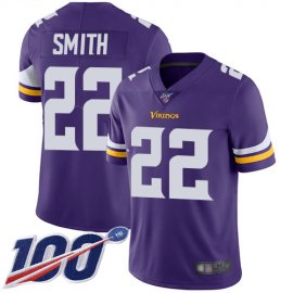 Nike Minnesota Vikings #22 Harrison Smith Purple Team Color Youth Stitched NFL 100th Season Vapor Limited Jersey
