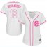 Chicago Cubs #12 Kyle Schwarber White/Pink Fashion Womens Stitched MLB Jersey