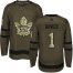 Adidas Toronto Maple Leafs #1 Johnny Bower Green Salute to Service Stitched NHL Jersey