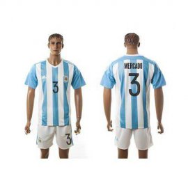 Argentina #3 Mercado Home Soccer Country Jersey