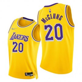 Nike Los Angeles Lakers #20 Mac Mcclung Mens 2021-22 75th Diamond Anniversary NBA Jersey Gold Mens