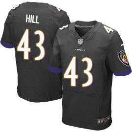 Nike Baltimore Ravens #43 Justice Hill Black Alternate Mens Stitched NFL New Elite Jersey