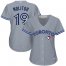 Toronto Blue Jays #19 Paul Molitor Grey Road Womens Stitched MLB Jersey