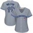 Toronto Blue Jays #19 Paul Molitor Grey Road Womens Stitched MLB Jersey