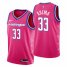Nike Washington Wizards #33 Kyle Kuzma Mens 2022-23 City Edition NBA Jersey – Cherry Blossom Pink Mens