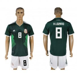 Mexico #8 H. LOZANO Home 2018 FIFA World Cup Soccer Jersey