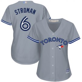 Toronto Blue Jays #6 Marcus Stroman Grey Road Womens Stitched MLB Jersey