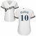 Milwaukee Brewers #10 Yasmani Grandal White Womens Home Cool Base Stitched MLB Jersey