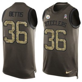 Nike Pittsburgh Steelers #36 Jerome Bettis Green Mens Stitched NFL Limited Salute To Service Tank Top Jersey