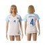 Womens England #4 Henderson Home Soccer Country Jersey