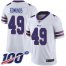 Nike Buffalo Bills #49 Tremaine Edmunds White Mens Stitched NFL 100th Season Vapor Limited Jersey
