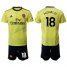 Arsenal #18 Monreal Yellow Soccer Club Jersey