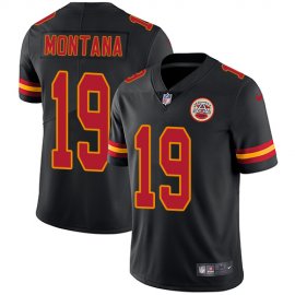 Nike Kansas City Chiefs #19 Joe Montana Black Mens Stitched NFL Limited Rush Jersey