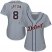Detroit Tigers #8 Justin Upton Grey Road Womens Stitched MLB Jersey