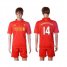 Liverpool #14 Henderson Red Home Soccer Club Jersey