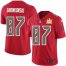 Nike Tampa Bay Buccaneers #87 Rob Gronkowski Red Mens Super Bowl LV Champions Patch Stitched NFL Limited Rush Jersey
