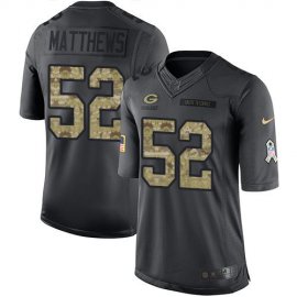 Nike Green Bay Packers #52 Clay Matthews Black Mens Stitched NFL Limited 2016 Salute To Service Jersey