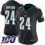 Nike Philadelphia Eagles #24 Jordan Howard Black Alternate Womens Stitched NFL 100th Season Vapor Limited Jersey