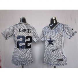 Nike Dallas Cowboys #22 Emmitt Smith Zebra Womens Stitched NFL Elite Jersey