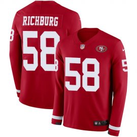 Nike San Francisco 49ers #58 Weston Richburg Red Team Color Youth Stitched NFL Limited Therma Long Sleeve Jersey