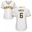 Pittsburgh Pirates #6 Starling Marte White Home Womens Stitched MLB Jersey