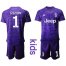 Juventus #1 Szczesny Green Goalkeeper Kid Soccer Club Jersey