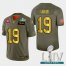 Nike San Francisco 49ers #19 Deebo Samuel Mens Olive Gold Super Bowl LIV 2020 2019 Salute to Service NFL 100 Limited Jersey