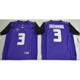 UConn Huskies #3 Jake Browning Purple Limited Stitched NCAA Jersey