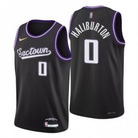 Sacramento Sacramento Kings #0 Tyrese Haliburton Mens Nike Black 2021/22 Swingman NBA Jersey – City Edition Mens