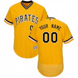 Pittsburgh Pirates Majestic Alternate Flex Base Authentic Collection Custom Jersey Gold