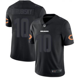 Nike Chicago Bears #10 Mitchell Trubisky Black Mens Stitched NFL Limited Rush Impact Jersey