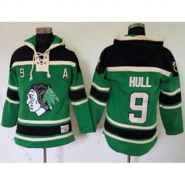 Chicago Blackhawks #9 Bobby Hull Green St. Patricks Day McNary Lace Hoodie Stitched NHL Jersey