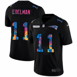 New England New England Patriots #11 Julian Edelman Mens Nike Multi-Color Black 2020 NFL Crucial Catch Vapor Untouchable Limited Jersey
