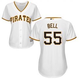 Pittsburgh Pirates #55 Josh Bell White Home Womens Stitched MLB Jersey