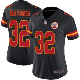 Nike Kansas City Chiefs #32 Tyrann Mathieu Black Womens Stitched NFL Limited Rush Jersey