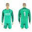 Atletico Madrid #1 Moya Green Goalkeeper Long Sleeves Soccer Club Jersey