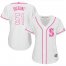 Seattle Mariners #51 Ichiro Suzuki White/Pink Fashion Womens Stitched MLB Jersey