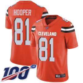 Nike Cleveland Browns #81 Austin Hooper Orange Alternate Mens Stitched NFL 100th Season Vapor Untouchable Limited Jersey