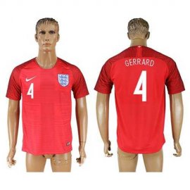 England #4 Gerrard Away Soccer Country Jersey