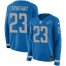 Nike Detroit Lions #23 Desmond Trufant Blue Team Color Womens Stitched NFL Limited Therma Long Sleeve Jersey